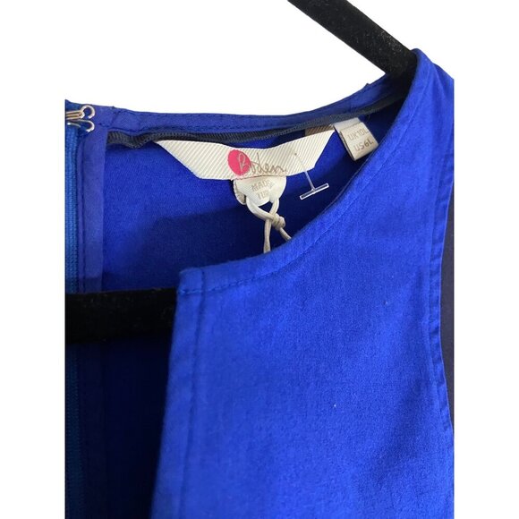NWT Boden Helena Blue Colorblock Chino Knee Length Cotton Blend Sheath Dress-sz - Picture 5 of 10